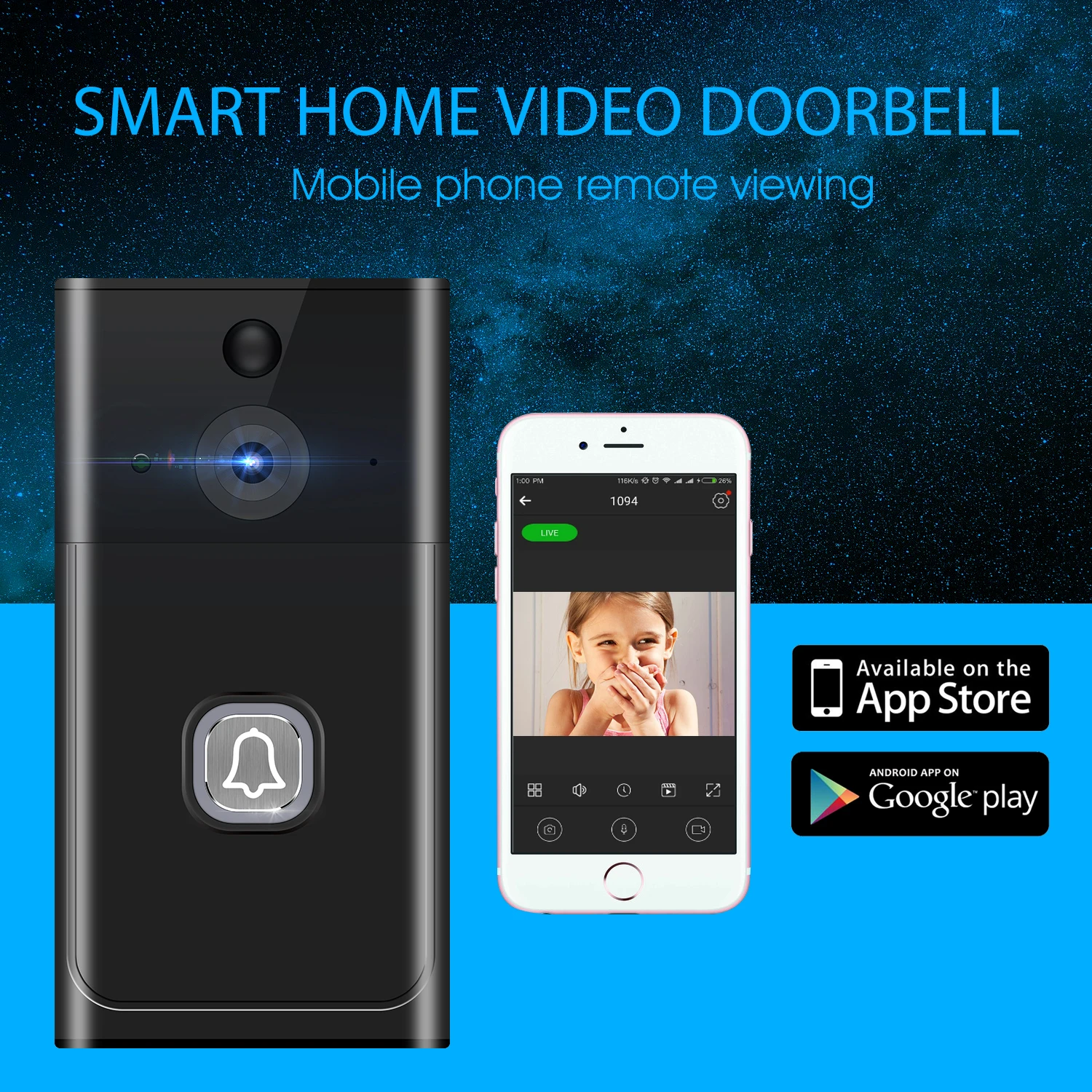 3MP 1296P Tuya APP Bluetooth Leave Message Wireless WIFI IP Doorbell With Indoor Chime Video Door Phone Visual Door Viewer
3MP 1296P Tuya APP Bluetooth Leave Message Wireless WIFI IP Doorbell With Indoor Chime Video Door Phone Visual Door Viewer