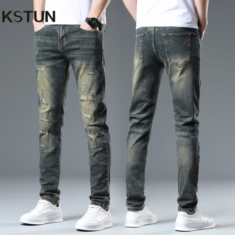 KSTUN Patchwork Jeans Men Distressed Denim Pants Skinny Fashion Streetwear Retro Blue Motocycle Cowboys Male Trousers Stretch
KSTUN Patchwork Jeans Men Distressed Denim Pants Skinny Fashion Streetwear Retro Blue Motocycle Cowboys Male Trousers Stretch