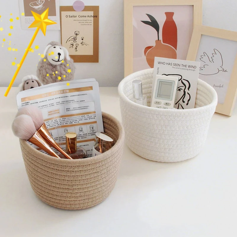 Cotton Rope Nordic Storage Baskets Woven Desktop Sundries Kids Toys Organizer Box Keys Snacks Box Sundries Organizer
Cotton Rope Nordic Storage Baskets Woven Desktop Sundries Kids Toys Organizer Box Keys Snacks Box Sundries Organizer