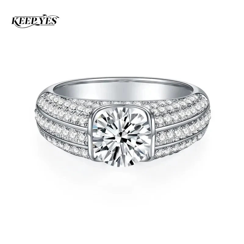KEEP YES 1-2CT Real Moissanite Ring for Men S925 Sterling Silver Round Male Diamonds Engagement Wedding Male Ring Fine Jewelry
KEEP YES 1-2CT Real Moissanite Ring for Men S925 Sterling Silver Round Male Diamonds Engagement Wedding Male Ring Fine Jewelry