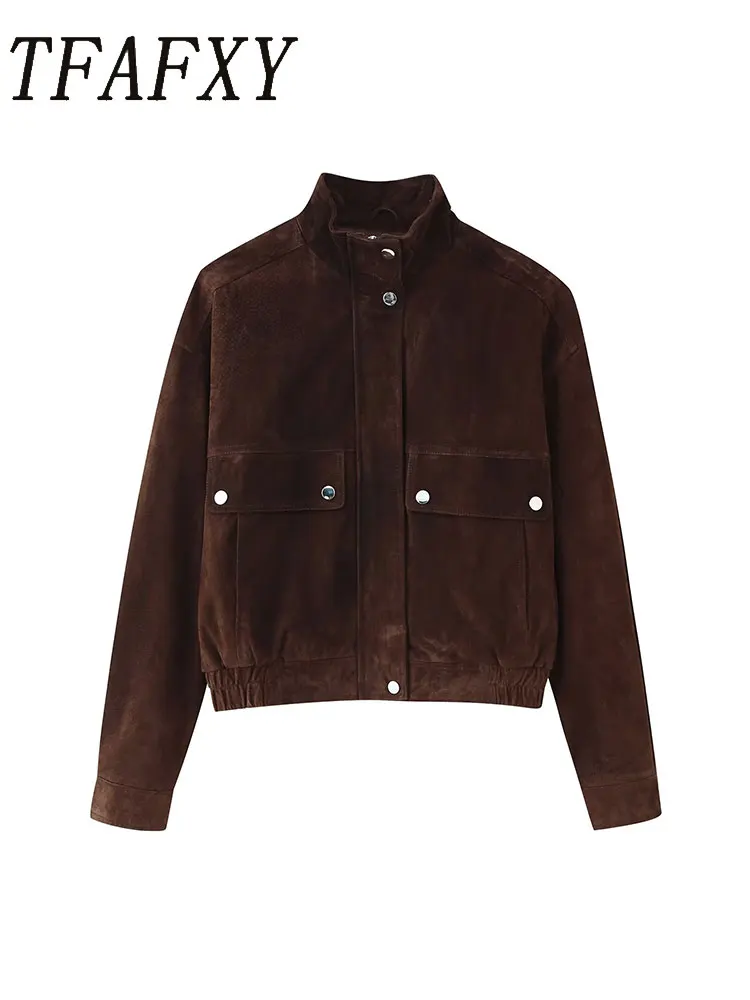 TFAFXY Women 2025 Autumn Suede Bomber Jacket Fashion Lapel Zipper Full Sleeve Female Coats Lady Elegant Casual Streetwear
TFAFXY Women 2025 Autumn Suede Bomber Jacket Fashion Lapel Zipper Full Sleeve Female Coats Lady Elegant Casual Streetwear