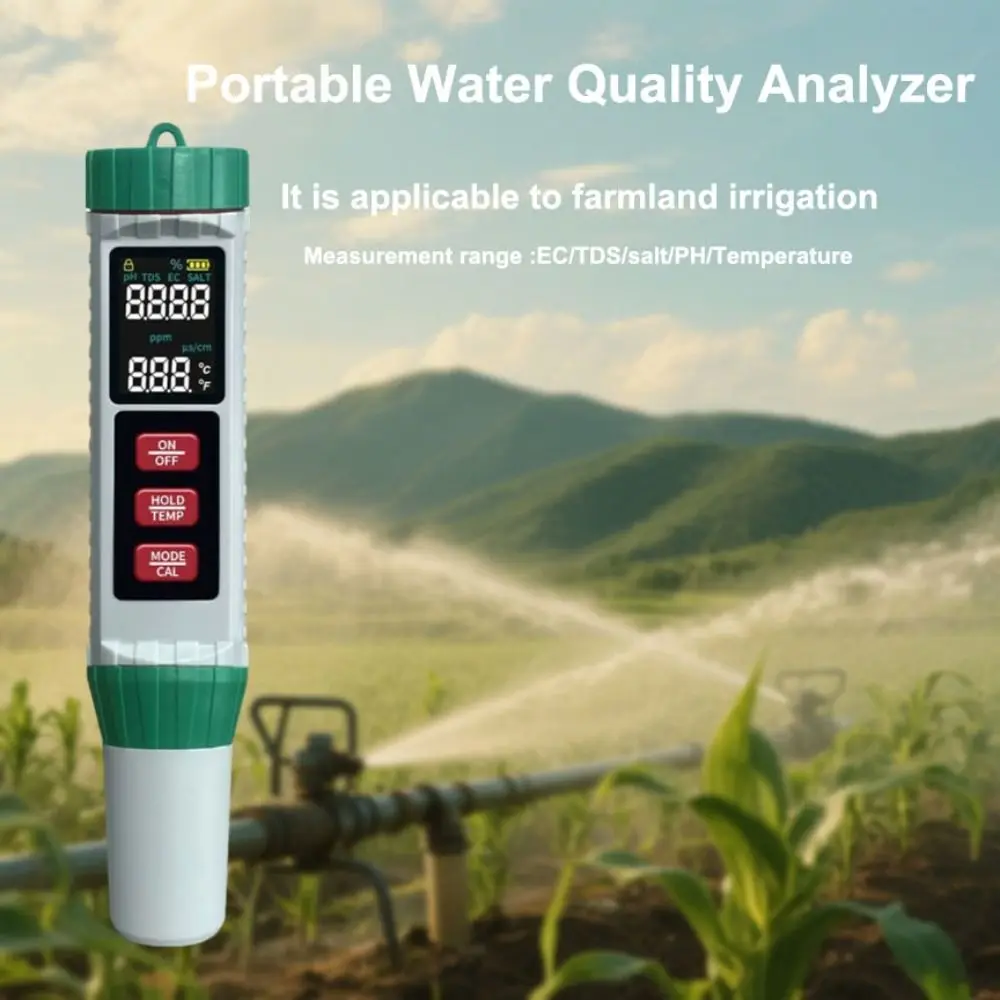 LCD Digital Display Household Water Test Pen Multifunction Waterproof Water Quality Meter High Accuracy 5-in-1 Digital PH Meter
LCD Digital Display Household Water Test Pen Multifunction Waterproof Water Quality Meter High Accuracy 5-in-1 Digital PH Meter