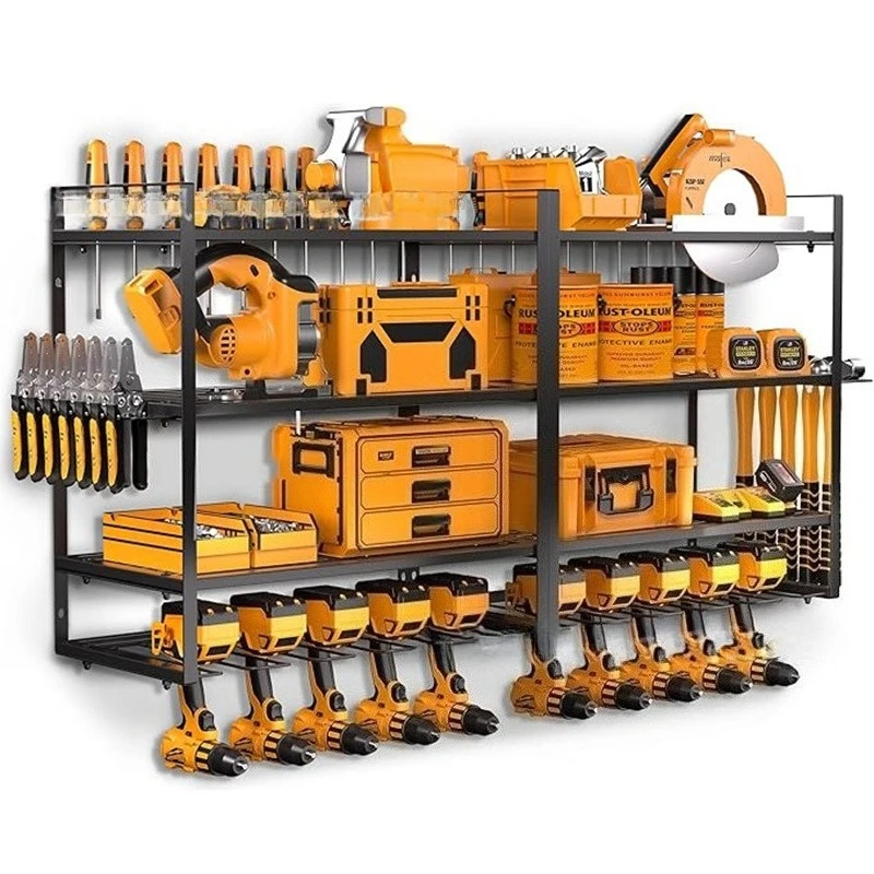 4-layer Power Tool Storage Rack Wall-mounted Metal Toos Racks Garage Multifunctional Shelf Electric Drill Screwdriver Hanger
4-layer Power Tool Storage Rack Wall-mounted Metal Toos Racks Garage Multifunctional Shelf Electric Drill Screwdriver Hanger