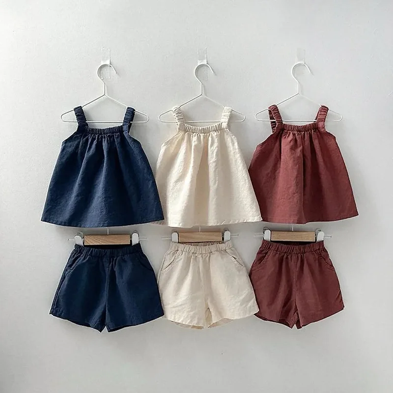 2026 Summer New Girls Sleeveless Sling Clothes Set Kids Girls Solid Vest + Shorts 2pcs Suit Children Cotton Toddler Outfits
2026 Summer New Girls Sleeveless Sling Clothes Set Kids Girls Solid Vest + Shorts 2pcs Suit Children Cotton Toddler Outfits