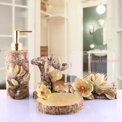 Bathroom Accessories Five-piece Set Glass Mouth Cup Resin Tothbrush Holder Couple Wash Kit Bathroom Supplies
Bathroom Accessories Five-piece Set Glass Mouth Cup Resin Tothbrush Holder Couple Wash Kit Bathroom Supplies