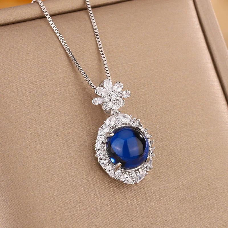 Jewelry Necklace Inlaid with Natural Blue Sapphire, Green Chalcedony, Red Corundum, Fashionable Clavicle Chain with Elegant Styl
Jewelry Necklace Inlaid with Natural Blue Sapphire, Green Chalcedony, Red Corundum, Fashionable Clavicle Chain with Elegant Styl