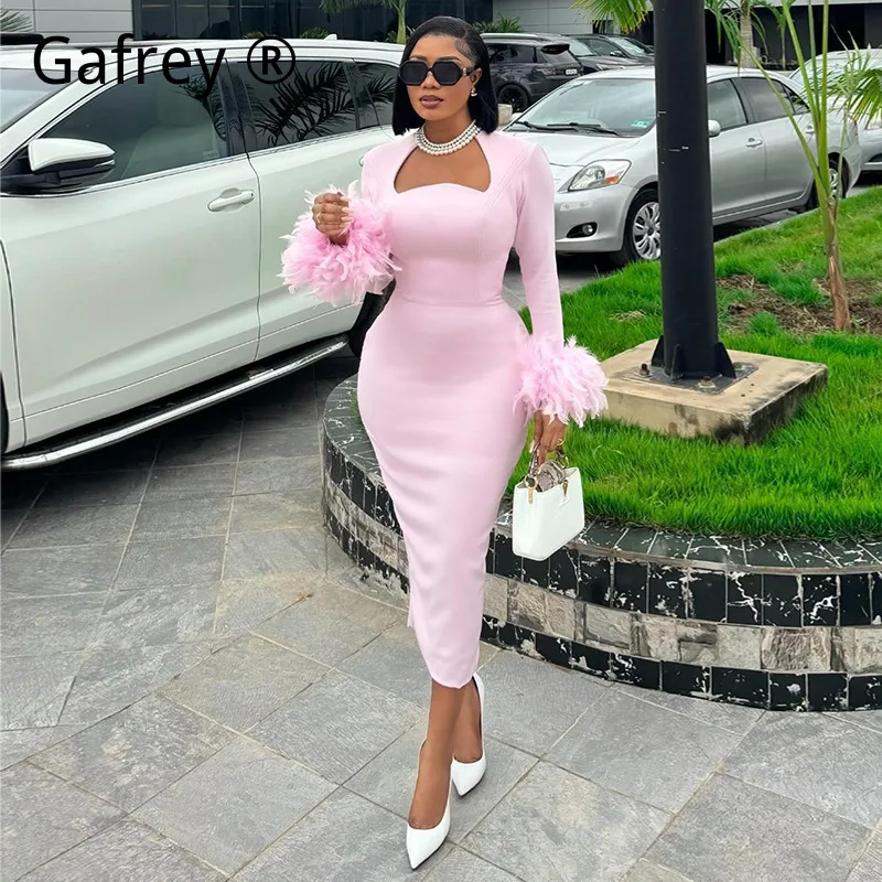 Women Sweet Square Neck Long Sleeve Dress Feather Trim High Waist Slim Fit Fresh Fairy Style Party Date Night Romantic Gown
Women Sweet Square Neck Long Sleeve Dress Feather Trim High Waist Slim Fit Fresh Fairy Style Party Date Night Romantic Gown