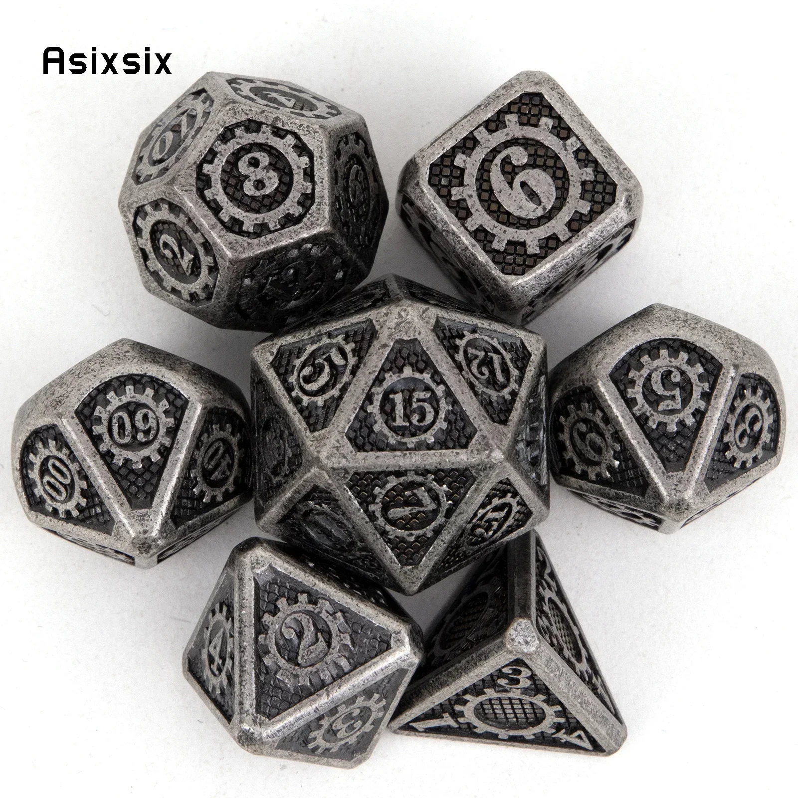 7 Pcs Black Gear Wheel Metal Dice Perfect For Card Games Board Games For Critical Role, Rpgs, D&D
7 Pcs Black Gear Wheel Metal Dice Perfect For Card Games Board Games For Critical Role, Rpgs, D&D