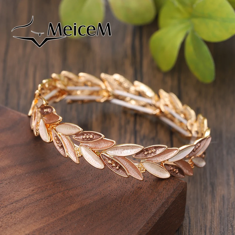 Meicem Bangle Irregular Leaf Enamel Style Color Bracelet Niche New Design Women's Bracelet Holiday Gift Hand Jewelry
Meicem Bangle Irregular Leaf Enamel Style Color Bracelet Niche New Design Women's Bracelet Holiday Gift Hand Jewelry
