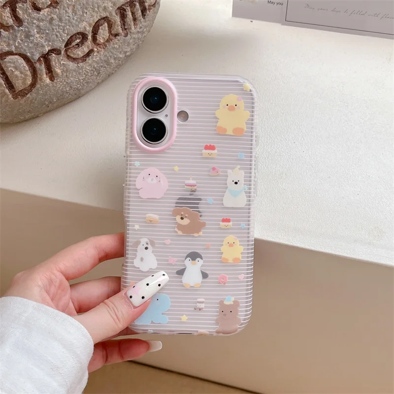 Funny Cute Animal Sticker Phone Case For iPhone 17 Pro 16 15 14 Pro Max Back Cover Shockproof Kawaii Cases For Apple 17 ProMax F
Funny Cute Animal Sticker Phone Case For iPhone 17 Pro 16 15 14 Pro Max Back Cover Shockproof Kawaii Cases For Apple 17 ProMax F