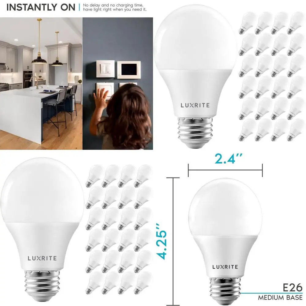 LED Bulb 11W, 75W Equivalent, 1100 Lumens, 3500K Natural White, Dimmable, Indoor/Outdoor, Energy Star, 24 Pack
LED Bulb 11W, 75W Equivalent, 1100 Lumens, 3500K Natural White, Dimmable, Indoor/Outdoor, Energy Star, 24 Pack