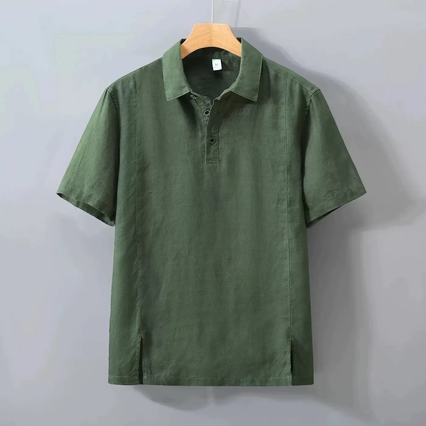 Pure Linen Short Sleeve T-Shirt Shirt Casual Style Turn-down Collar Old Money Trend Breathable Summer Cotton Linen Blend
Pure Linen Short Sleeve T-Shirt Shirt Casual Style Turn-down Collar Old Money Trend Breathable Summer Cotton Linen Blend