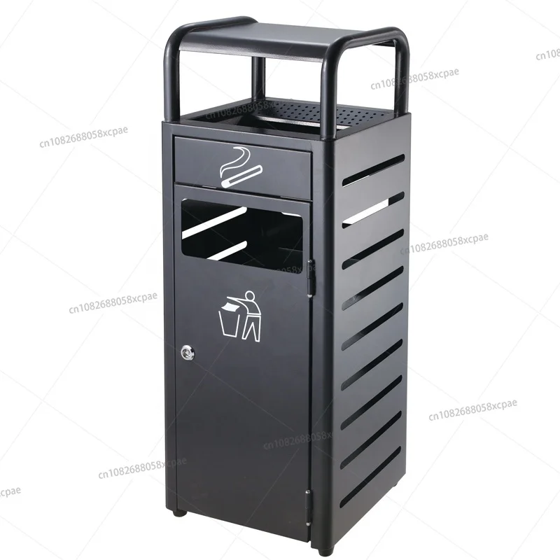 Black Metal Trash Can with Ashtray Standing Structure for Outdoor Community Storage Bucket
Black Metal Trash Can with Ashtray Standing Structure for Outdoor Community Storage Bucket