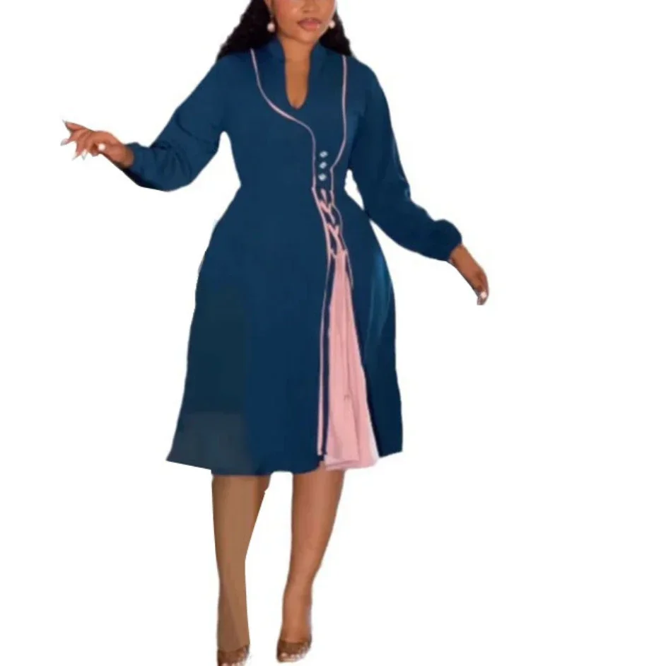 2025 Elegant Dress Women for Wedding Party Spring African Long Sleeve V-neck Polyester Midi Dress Dashiki African Dresses Women
2025 Elegant Dress Women for Wedding Party Spring African Long Sleeve V-neck Polyester Midi Dress Dashiki African Dresses Women