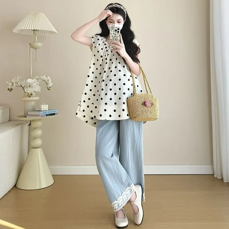 French Style 2 Piece Sets Womens Outfits 2026 New Summer Thin Pregnant Belly Cover Shirt and Wide Leg Pants Two-piece Sets
French Style 2 Piece Sets Womens Outfits 2026 New Summer Thin Pregnant Belly Cover Shirt and Wide Leg Pants Two-piece Sets