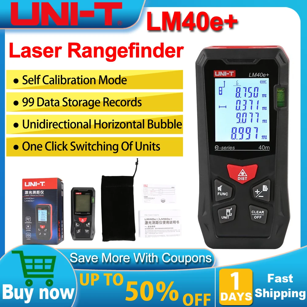 UNI-T LM40e+ LM60e+ Laser Rangefinder Digital Laser Distance Meter Measure Tape Laser Electronic Ruler Range Finder
UNI-T LM40e+ LM60e+ Laser Rangefinder Digital Laser Distance Meter Measure Tape Laser Electronic Ruler Range Finder