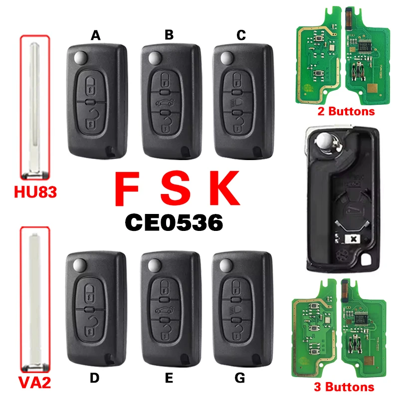 CN009065 CE0536 433MHZ FSK ID46 For Peugeot 207 307 308 407 607 807 For Citroen C2 C3 C4 C5 C6 2/3 Buttons Remote Key Va2/Hu83
CN009065 CE0536 433MHZ FSK ID46 For Peugeot 207 307 308 407 607 807 For Citroen C2 C3 C4 C5 C6 2/3 Buttons Remote Key Va2/Hu83