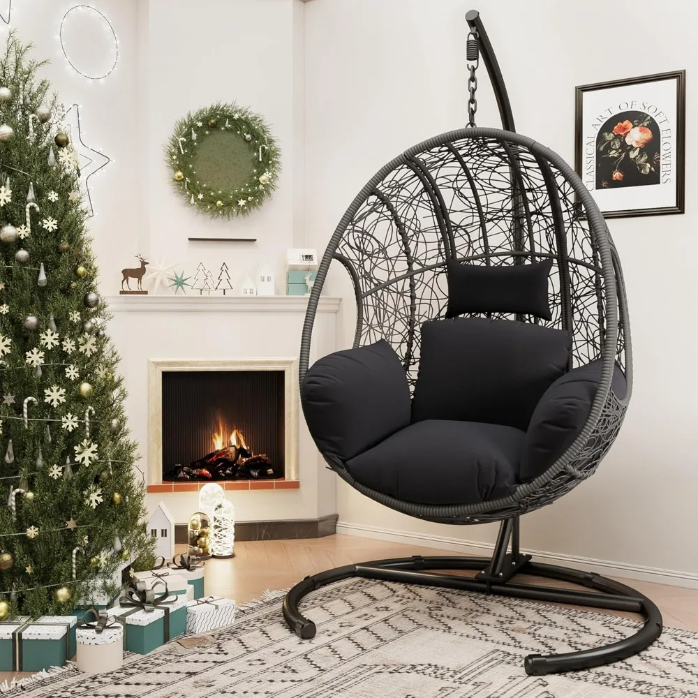 Hanging Egg Chair with Stand - Egg Swing Chair Outdoor Indoor Patio Wicker Chair Swing Hammock Egg Chairs 400lbs Capacity
Hanging Egg Chair with Stand - Egg Swing Chair Outdoor Indoor Patio Wicker Chair Swing Hammock Egg Chairs 400lbs Capacity