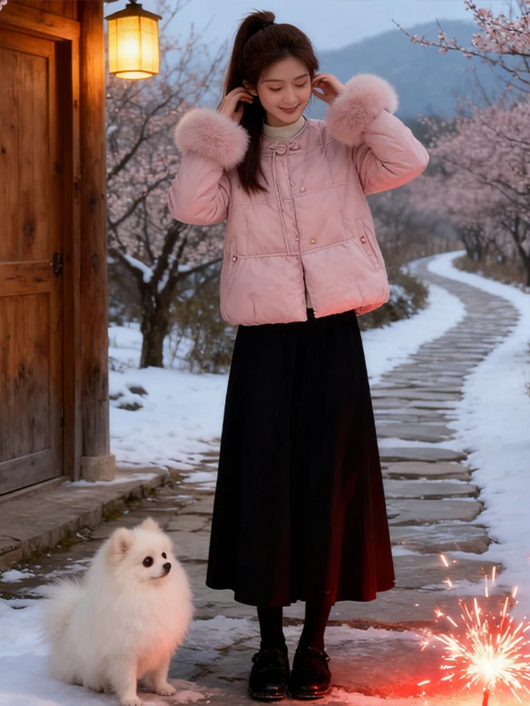 New Chinese Style Sweet Series Women's Winter Coat And Skirt Set A-Line Skirt Two-Piece Suit Buttoned Cotton Outerwear
New Chinese Style Sweet Series Women's Winter Coat And Skirt Set A-Line Skirt Two-Piece Suit Buttoned Cotton Outerwear