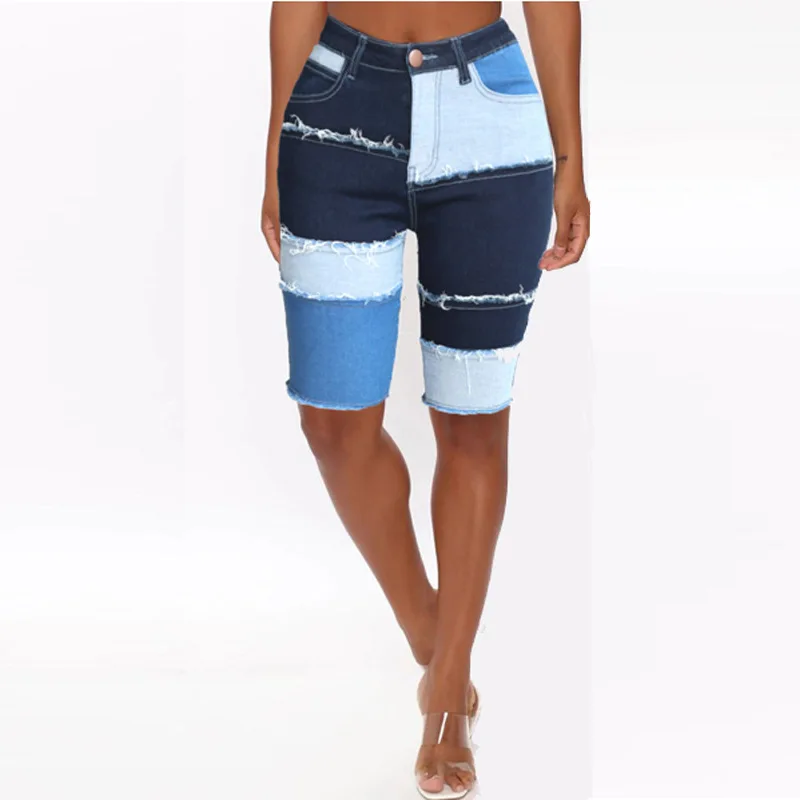 Street-style Mid-length Patchwork Washed Jeans. 2025 New Summer Stretch Casual Hip-lifting Spell Color Short Jeans for Women
Street-style Mid-length Patchwork Washed Jeans. 2025 New Summer Stretch Casual Hip-lifting Spell Color Short Jeans for Women