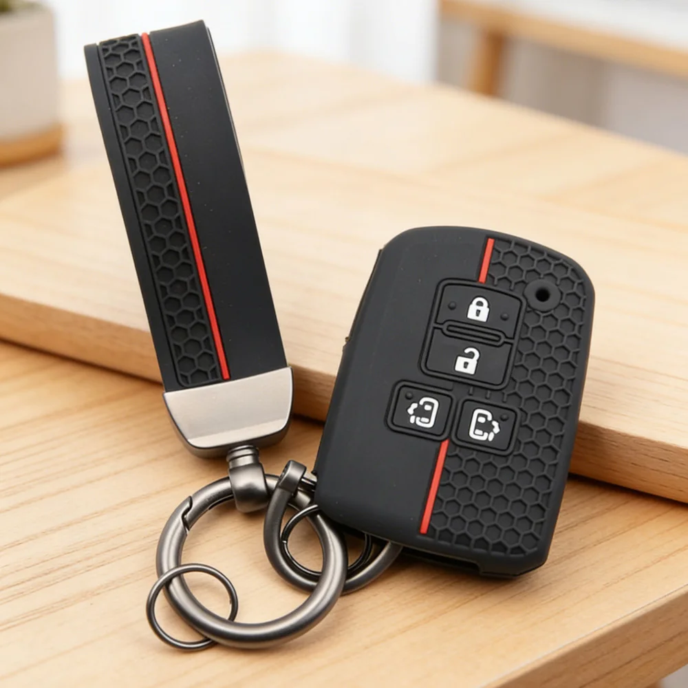 New Silicone Car Key Cases for Toyota Alpard Vellfire HV Noah Voxy Esquire Sienta 4 Buttons Smart Remote Fobs Protector Cover
New Silicone Car Key Cases for Toyota Alpard Vellfire HV Noah Voxy Esquire Sienta 4 Buttons Smart Remote Fobs Protector Cover