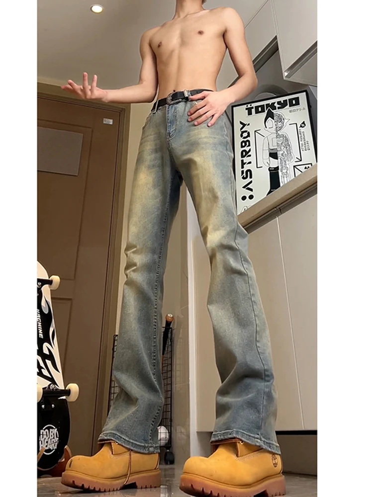 Retro High Waist Men's Denim Jeans Fce Lined American Sle Extended Length Tall Size Knife Flared Pants
Retro High Waist Men's Denim Jeans Fce Lined American Sle Extended Length Tall Size Knife Flared Pants