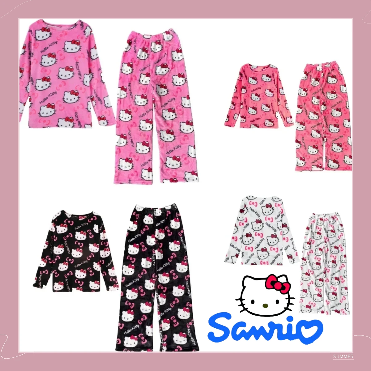 Новейшая милая фланелевая утолщенная бархатная одежда для сна Sanrio для женщин, осень-зима 2024, новый мультяшный зимний надежный комплект домашней одежды
Новейшая милая фланелевая утолщенная бархатная одежда для сна Sanrio для женщин, осень-зима 2024, новый мультяшный зимний надежный комплект домашней одежды