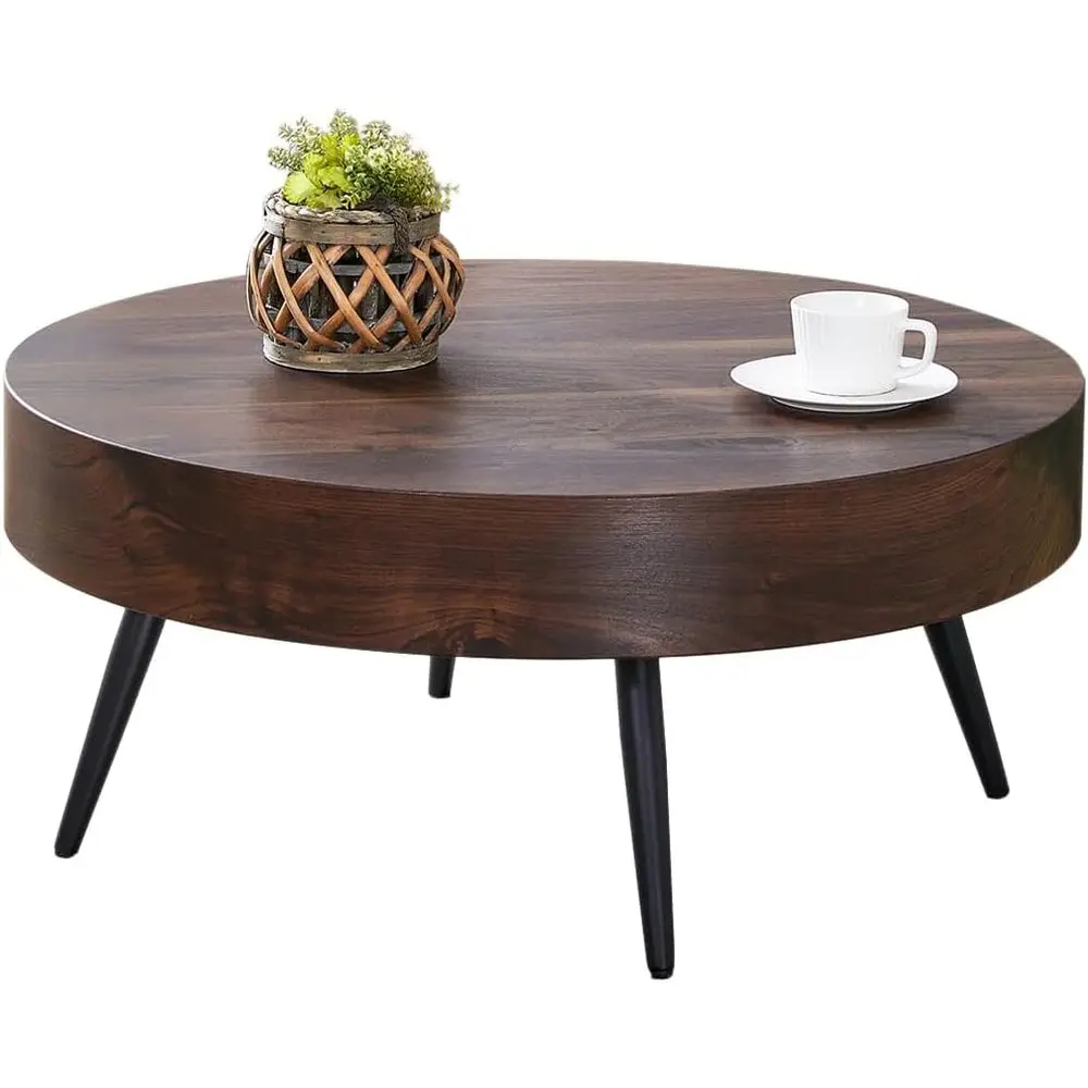 Круглый журнальный столик в стиле Mid-Century Modern с местом для хранения для небольших помещений - диаметр 31,5 дюйма, отделка под орех
Круглый журнальный столик в стиле Mid-Century Modern с местом для хранения для небольших помещений - диаметр 31,5 дюйма, отделка под орех