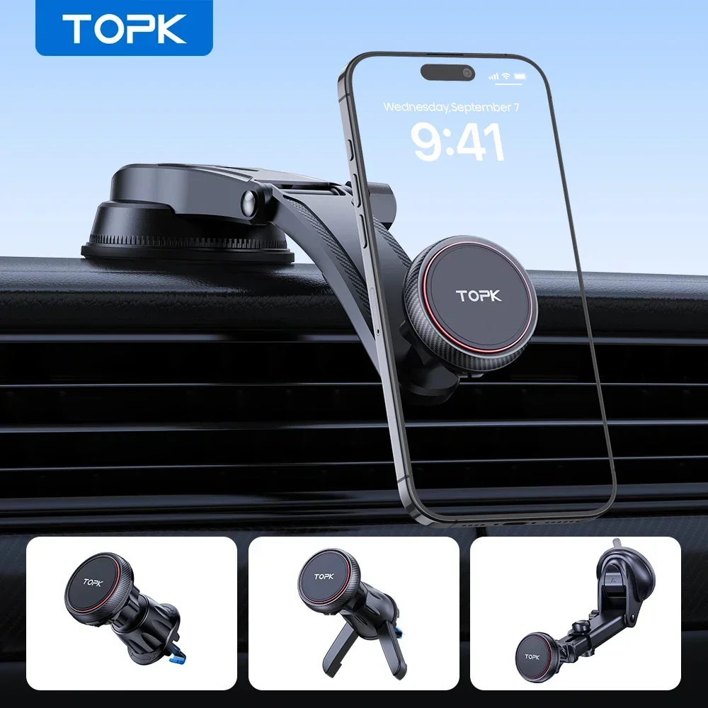 TOPK Car Phone Holder Upgraded N52 Phone Holder Car Magnetic Air Vent Dashboard Mount Mag-Safe All Phones
TOPK Car Phone Holder Upgraded N52 Phone Holder Car Magnetic Air Vent Dashboard Mount Mag-Safe All Phones