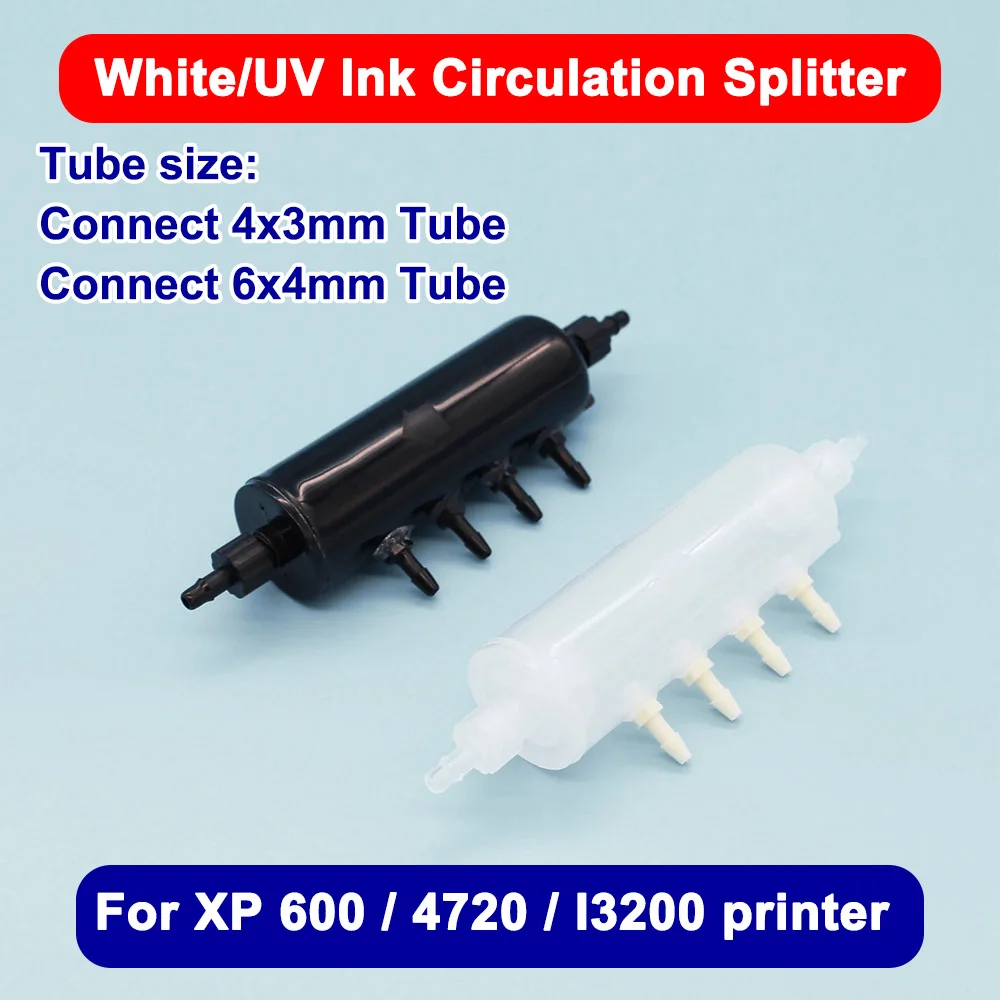 White / UV Ink Circulation Splitter system for XP600 4720 5113 Printhead Ink Circulation Buffer Bottle filter
White / UV Ink Circulation Splitter system for XP600 4720 5113 Printhead Ink Circulation Buffer Bottle filter