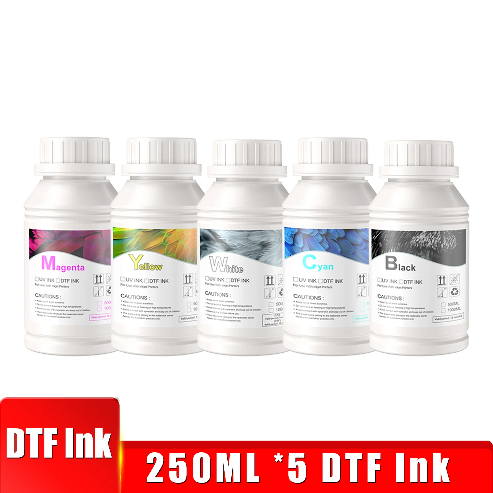 250ML*5 DTF Ink For DTF Printer Ink Kits Directly To Film t shirt printing machine ink for XP600 L805 Printer Transfer Film Ink
250ML*5 DTF Ink For DTF Printer Ink Kits Directly To Film t shirt printing machine ink for XP600 L805 Printer Transfer Film Ink
