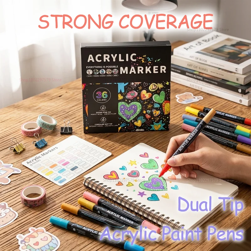 Stationery 12/36 Colors Acrylic Paint Set Double-Head for Wood Ceramics Glass DIY Arts Crafts Painting Versatile for Kids Adults
Stationery 12/36 Colors Acrylic Paint Set Double-Head for Wood Ceramics Glass DIY Arts Crafts Painting Versatile for Kids Adults