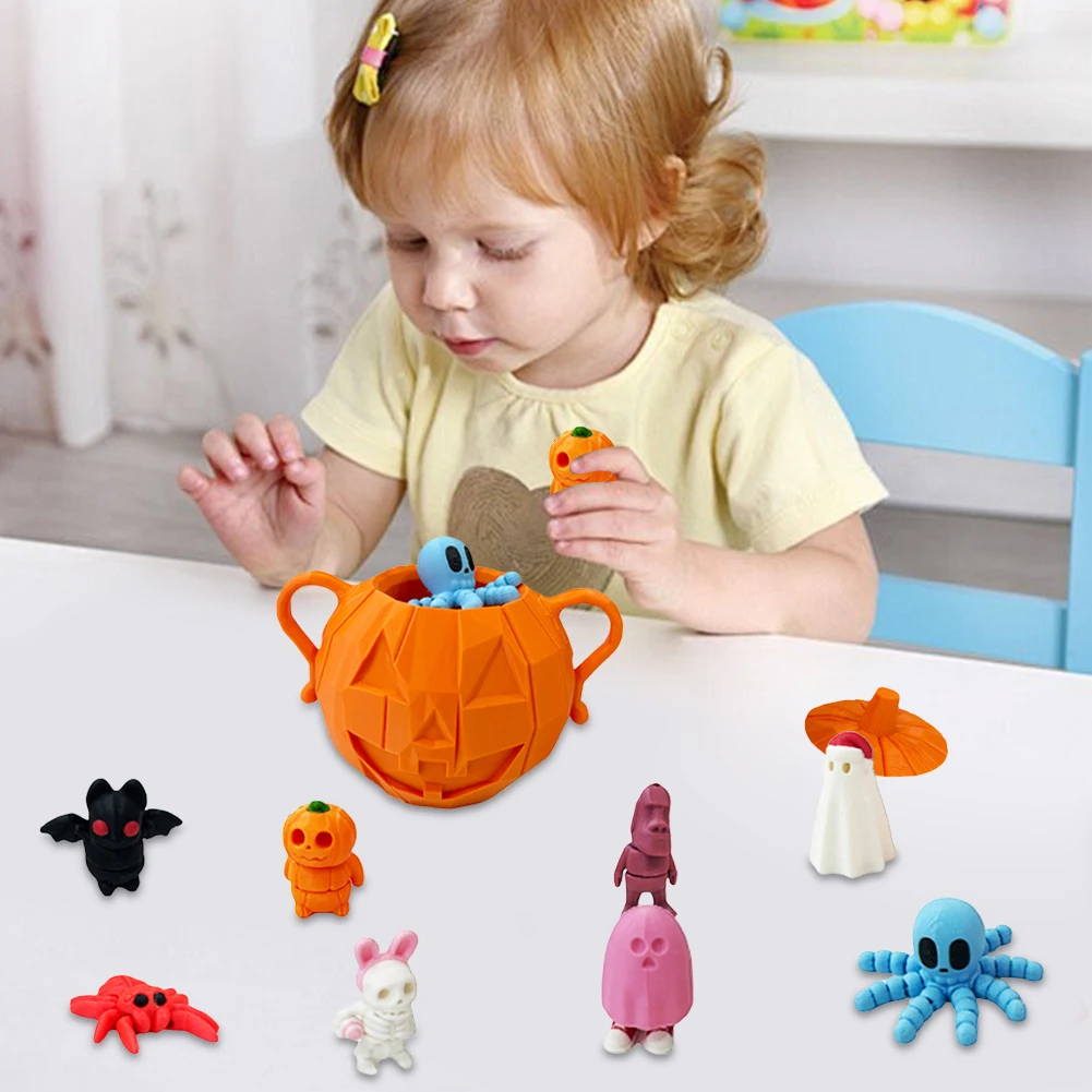 8pcs 3D Printed Mini Animals Set with Container Halloween Toys Pumpkin Bat Spider Skeleton Man Statue for Halloween Decorations
8pcs 3D Printed Mini Animals Set with Container Halloween Toys Pumpkin Bat Spider Skeleton Man Statue for Halloween Decorations