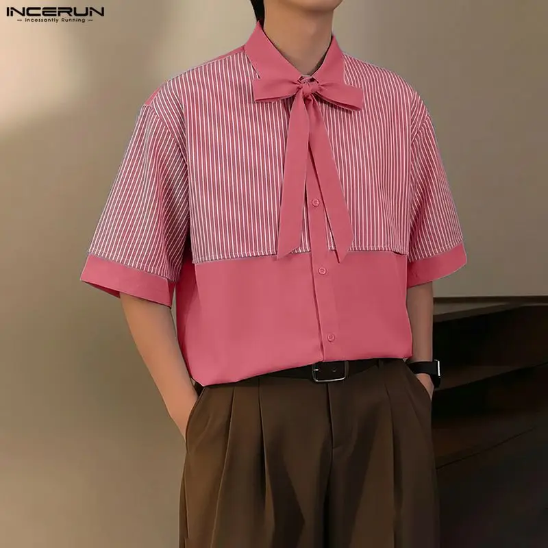 INCERUN Men Shirt Striped Patchwork Lapel Half Sleeve Men Clothing Summer Streetwear Tie Up 2026 Loose Fashion Casual Tops S-5XL
INCERUN Men Shirt Striped Patchwork Lapel Half Sleeve Men Clothing Summer Streetwear Tie Up 2026 Loose Fashion Casual Tops S-5XL