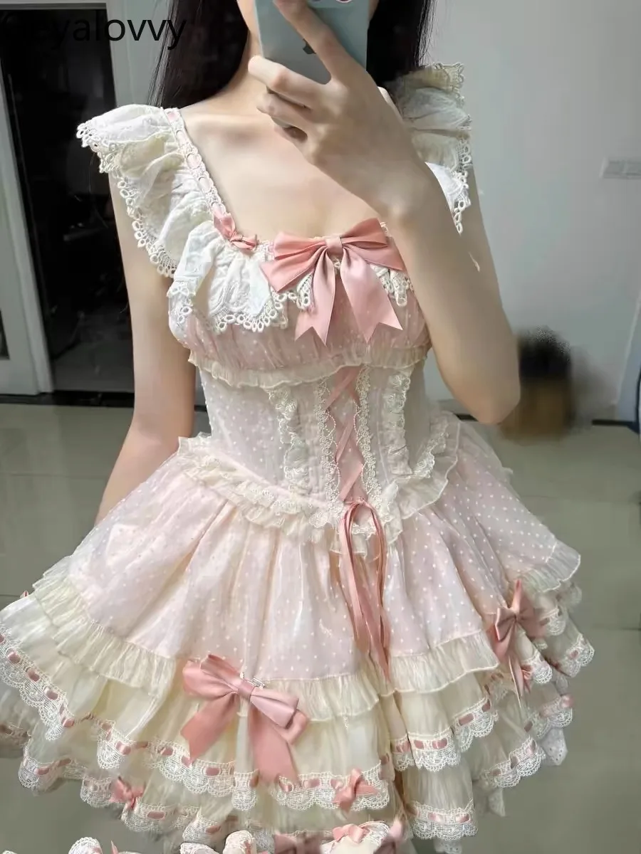 Lolita Style Fashion Elegant Sweet and Cute Princess Dress Femme Birthday Summer Suspender Dresses for Women 2025 New
Lolita Style Fashion Elegant Sweet and Cute Princess Dress Femme Birthday Summer Suspender Dresses for Women 2025 New