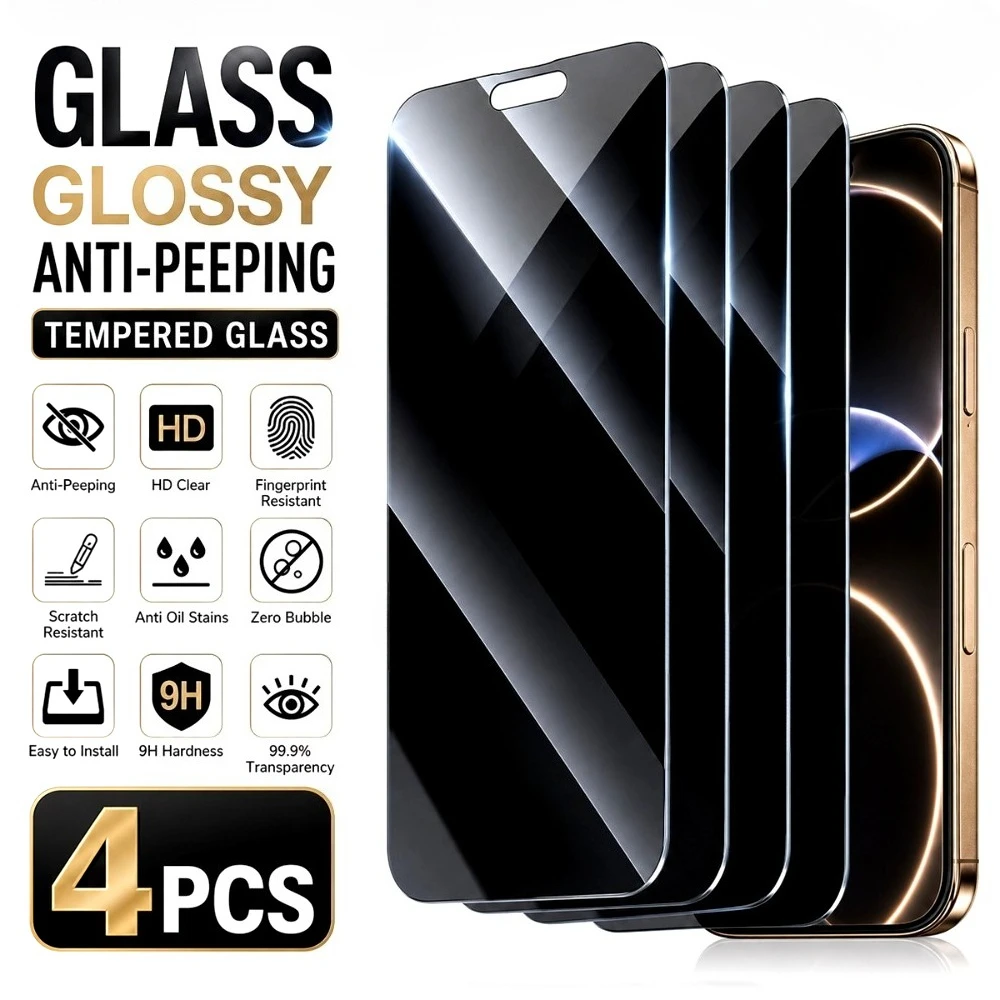 4Pcs Privacy Full Screen Protectors for iPhone 17 16 15 14 Pro Max Air 17e 16e Tempered Glass for iPhone 13 12 11 Pro 15 14 Plus
4Pcs Privacy Full Screen Protectors for iPhone 17 16 15 14 Pro Max Air 17e 16e Tempered Glass for iPhone 13 12 11 Pro 15 14 Plus