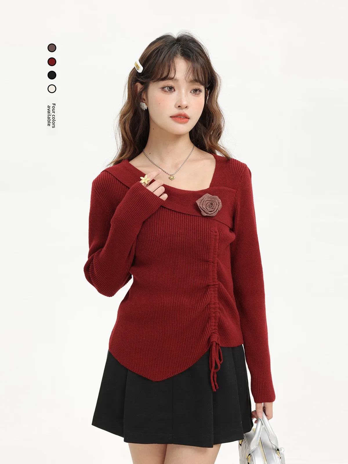 Ele Red Knitted Sweater Slim Fit Inner Wear Base irt for Autumn Winter Faionable Commute Sle ort Length Knitwear
Ele Red Knitted Sweater Slim Fit Inner Wear Base irt for Autumn Winter Faionable Commute Sle ort Length Knitwear