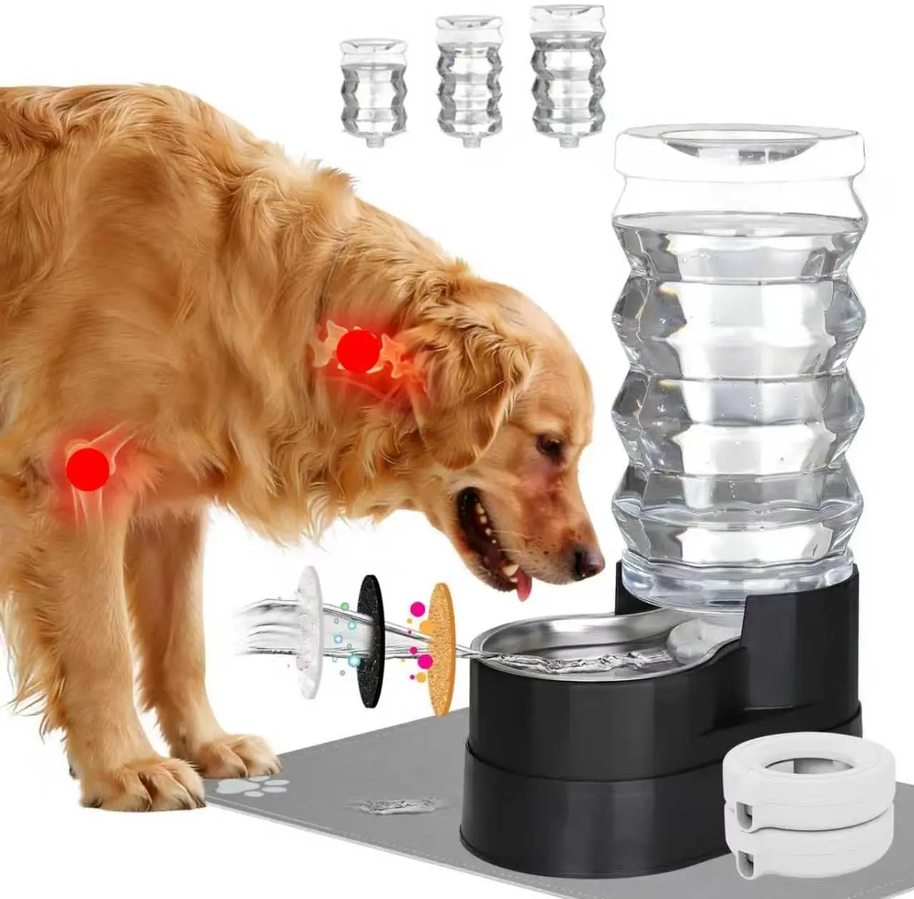 Upgraded Automatic Dog Water Dispenser: 9L Large Capacity with Stainless Steel Bowl and Triple Filtration System
Upgraded Automatic Dog Water Dispenser: 9L Large Capacity with Stainless Steel Bowl and Triple Filtration System