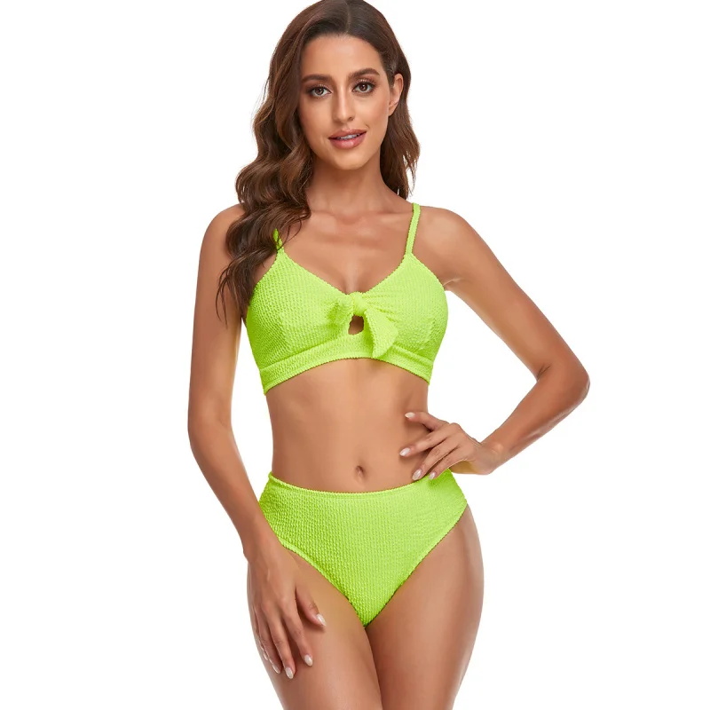 New swimwear Sexy Solid Color High Waist Wave Pattern Bikini Women's Swimsuit In Stock
New swimwear Sexy Solid Color High Waist Wave Pattern Bikini Women's Swimsuit In Stock