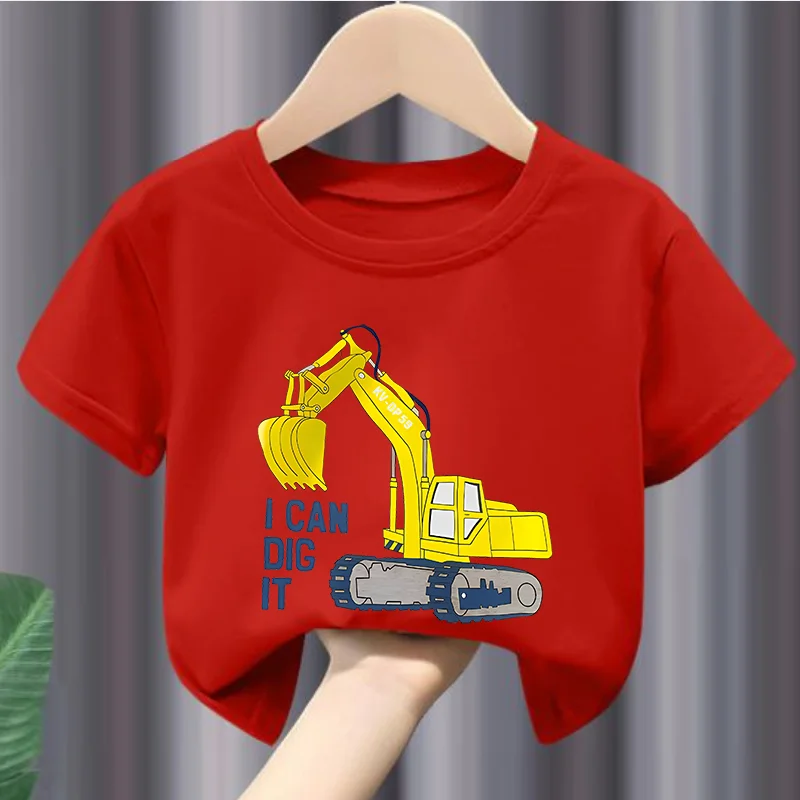 Boy's Short Sleeve T-shirt White Crew Neck Top Fashion Excavator Pattern Half Sleeve Boys Clothes Girl Clothes
Boy's Short Sleeve T-shirt White Crew Neck Top Fashion Excavator Pattern Half Sleeve Boys Clothes Girl Clothes