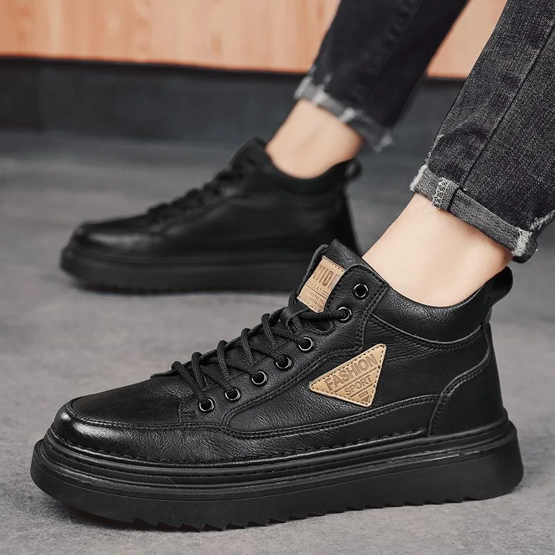 Men's autumn new high-top, trendy and versatile thick-soled casual leather shoes, workwear sneakers, comfortable for outdoor
Men's autumn new high-top, trendy and versatile thick-soled casual leather shoes, workwear sneakers, comfortable for outdoor