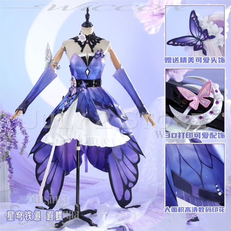 July 2 Store Castorice New Outfit Gossamer Flutter Purple Long Butterfly Train Dress Goth Lolita Wigs Cos Anime Game Honkai:Star
July 2 Store Castorice New Outfit Gossamer Flutter Purple Long Butterfly Train Dress Goth Lolita Wigs Cos Anime Game Honkai:Star