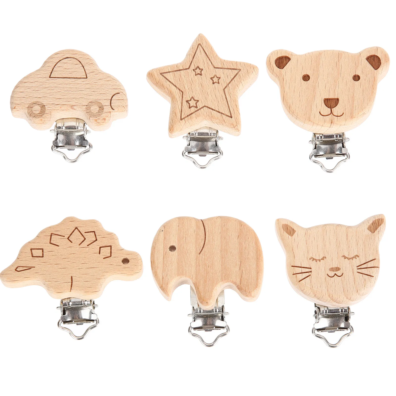 6Pcs Animal Pacifier Wooden Pacifier Holder Multi-Use Teether for Baby Clothes Teether Soothing Newborn
6Pcs Animal Pacifier Wooden Pacifier Holder Multi-Use Teether for Baby Clothes Teether Soothing Newborn