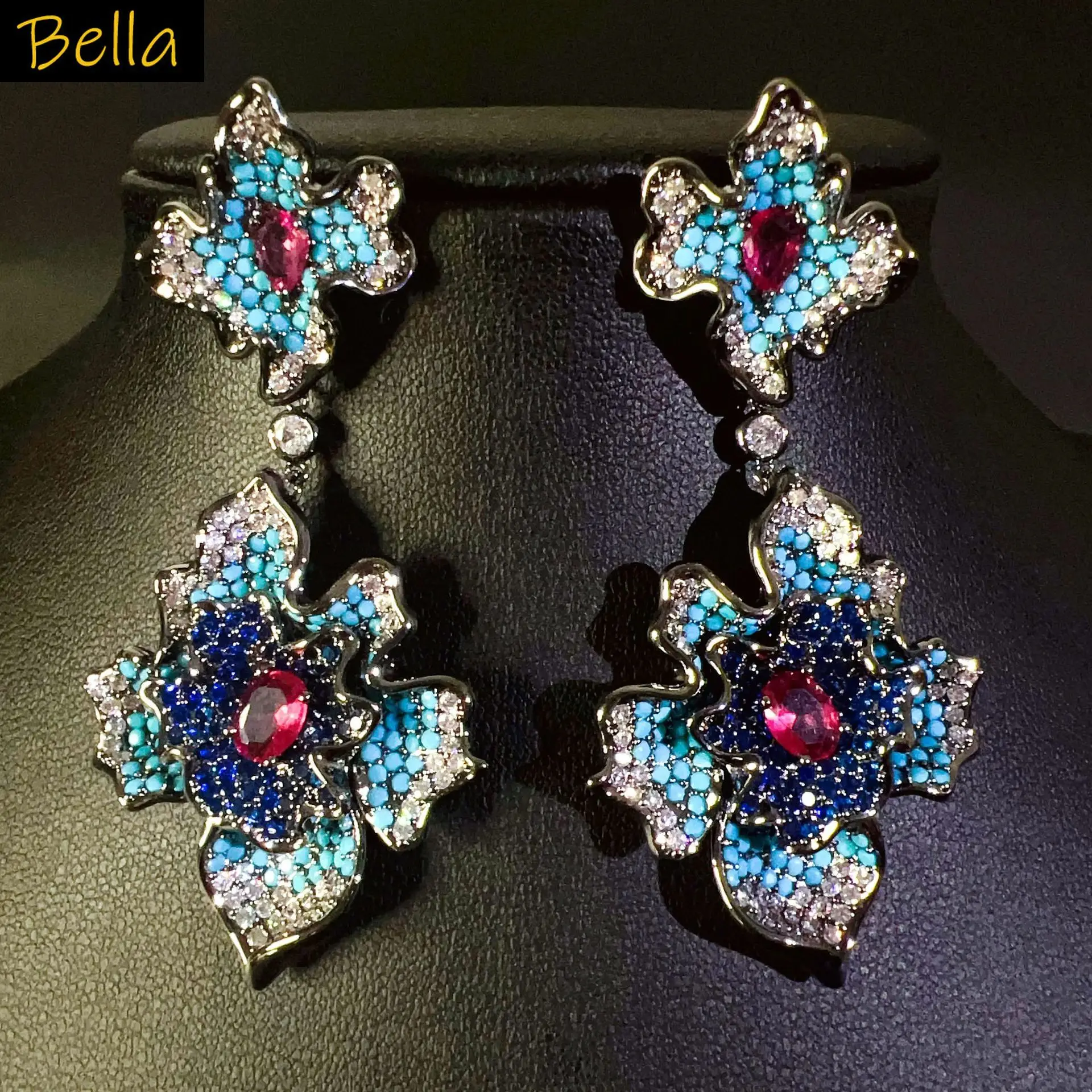 Exquisite Flower Earrings for Women Wedding Bride Gown Party Colorful Zirconia Purple Red Blue Petals Long Dangling Earrings
Exquisite Flower Earrings for Women Wedding Bride Gown Party Colorful Zirconia Purple Red Blue Petals Long Dangling Earrings