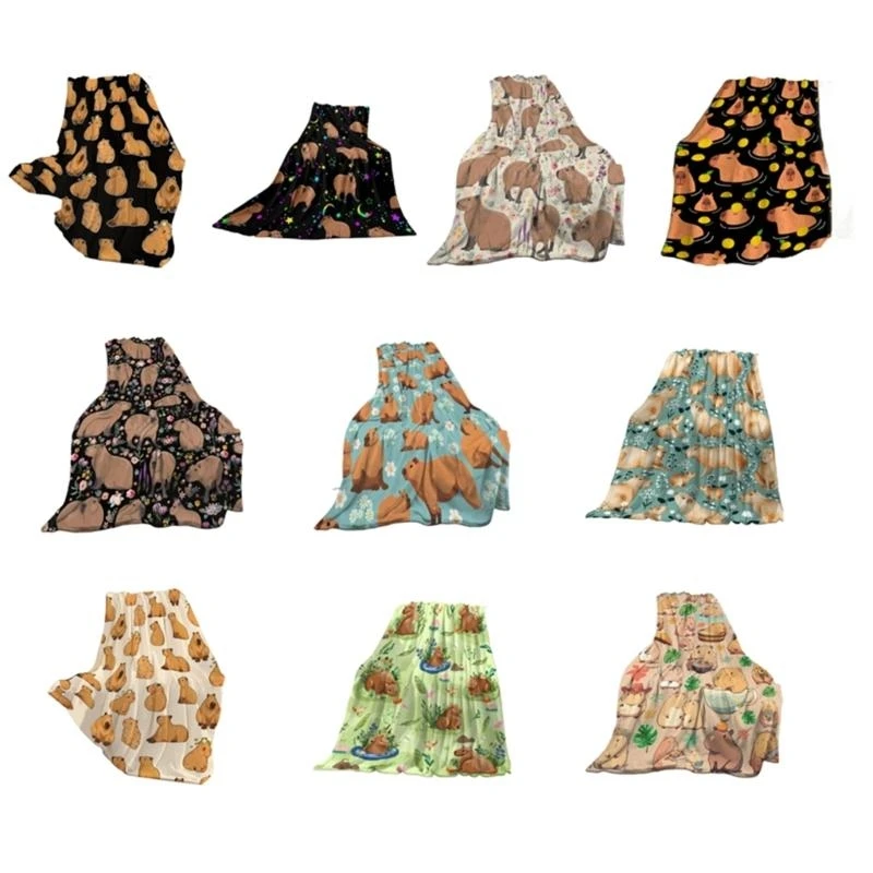 LX0C Soft Flannel Blankets Winter Warm Blankets for Bed Capybaras Print Minks Throw Sofa Cover Bedspread
LX0C Soft Flannel Blankets Winter Warm Blankets for Bed Capybaras Print Minks Throw Sofa Cover Bedspread