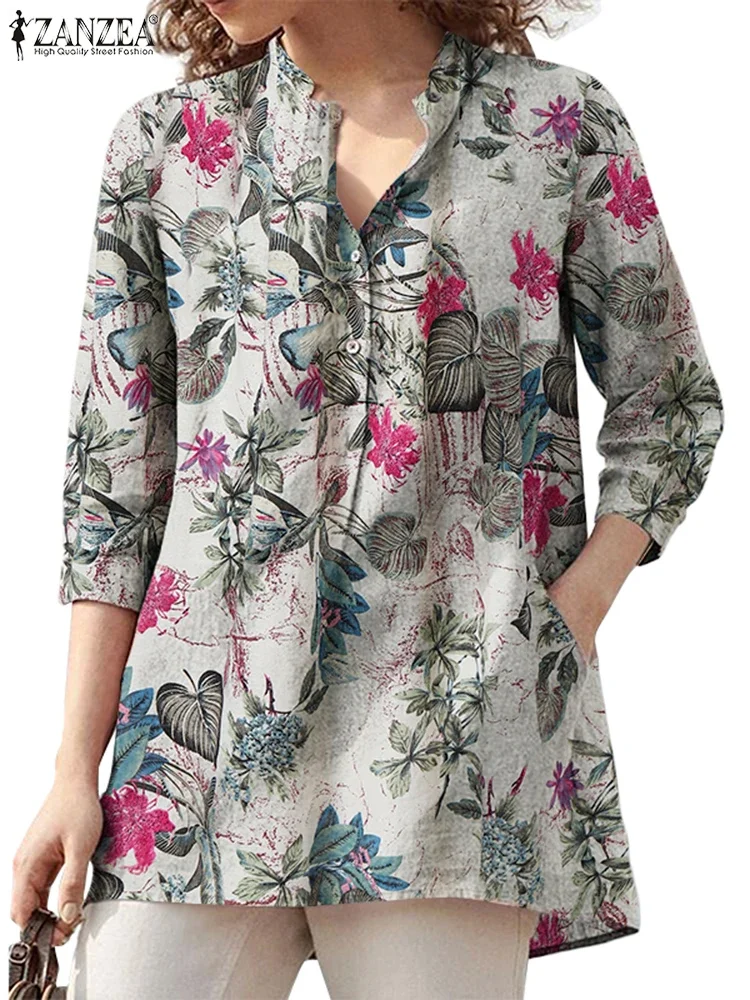 ZANZEA Woman Half-Button Shirts Loose Cotton Day Wear Vintage Blouses 3/4 Sleeve Casual Floral Print 2025 Summer Tunic Tops
ZANZEA Woman Half-Button Shirts Loose Cotton Day Wear Vintage Blouses 3/4 Sleeve Casual Floral Print 2025 Summer Tunic Tops