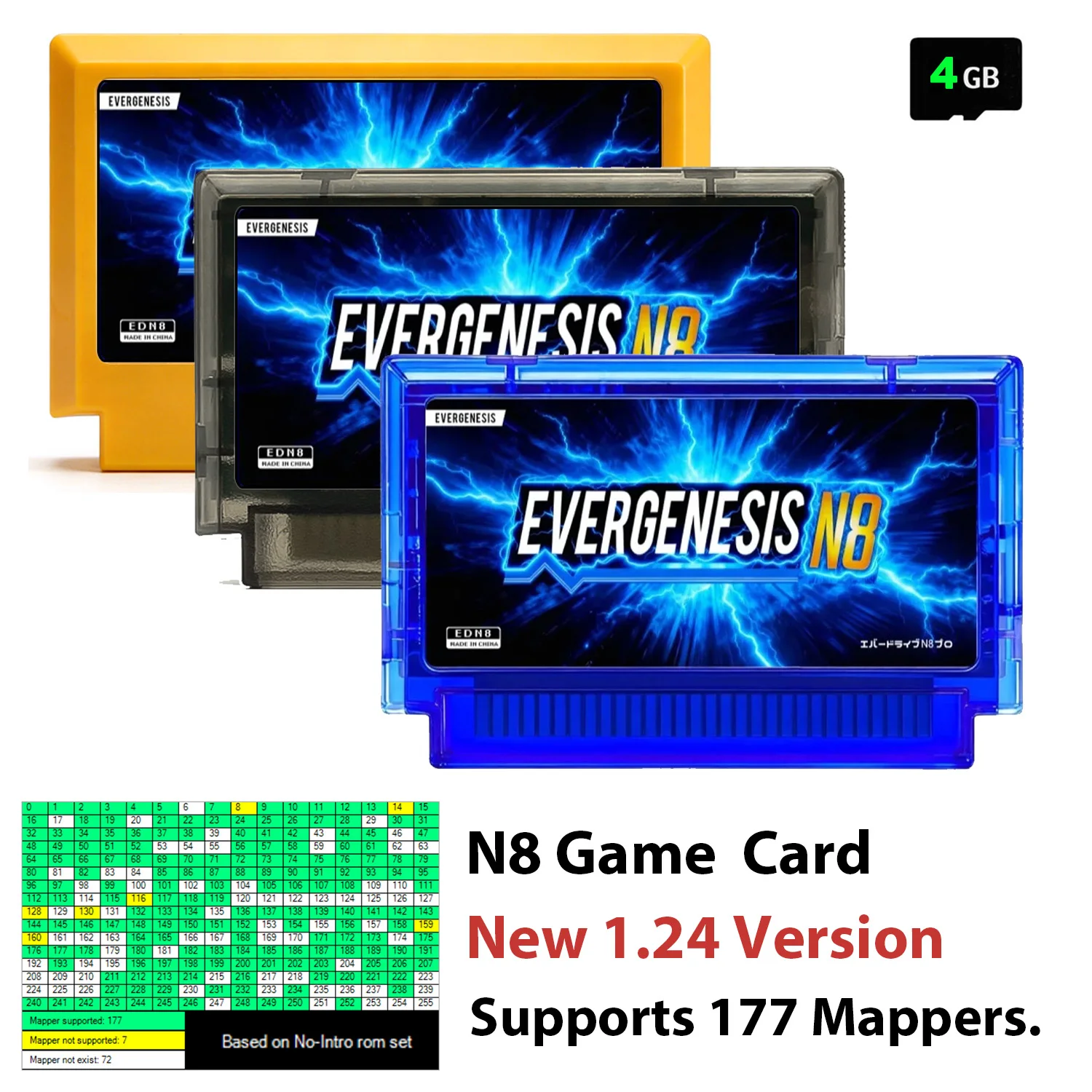 New OS V1.24 Version FC N8 Game Card Support 177 Mapper 2000 in 1 FlashCard For Family Computer 8bit Vedio Game Console
New OS V1.24 Version FC N8 Game Card Support 177 Mapper 2000 in 1 FlashCard For Family Computer 8bit Vedio Game Console
