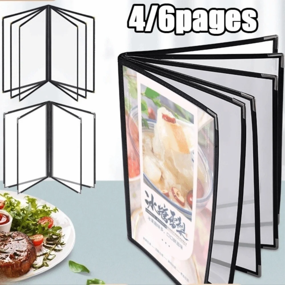 Foldable PVC Transparent Menu Cover Metal Corners Reusable Menus Price Display Book Double Panels Waterproof
Foldable PVC Transparent Menu Cover Metal Corners Reusable Menus Price Display Book Double Panels Waterproof