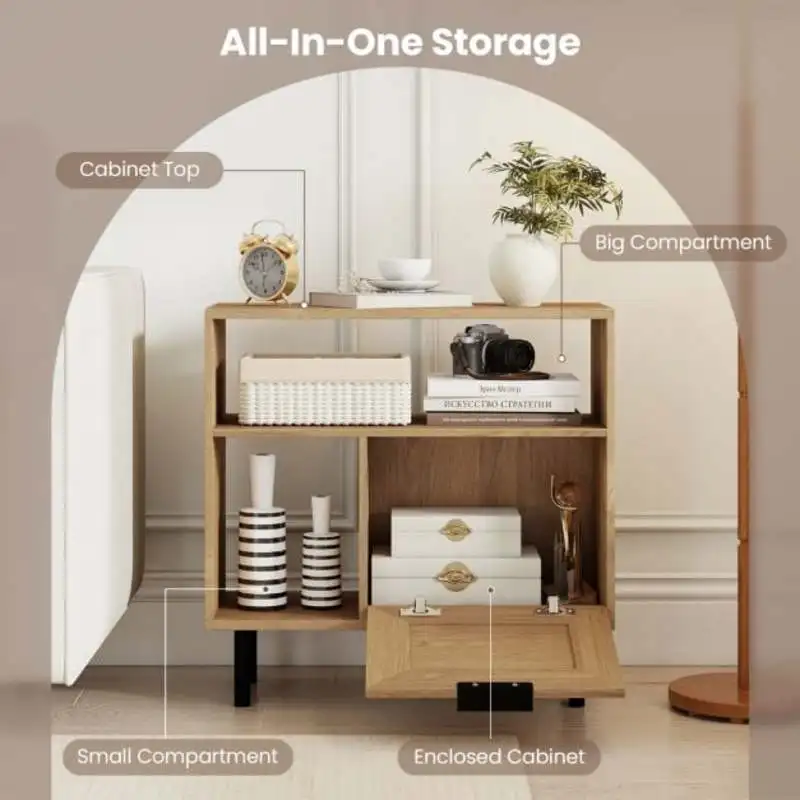 Accent Side End Table with Storage Shelf and Cabinet for Small Space-Natural
Accent Side End Table with Storage Shelf and Cabinet for Small Space-Natural