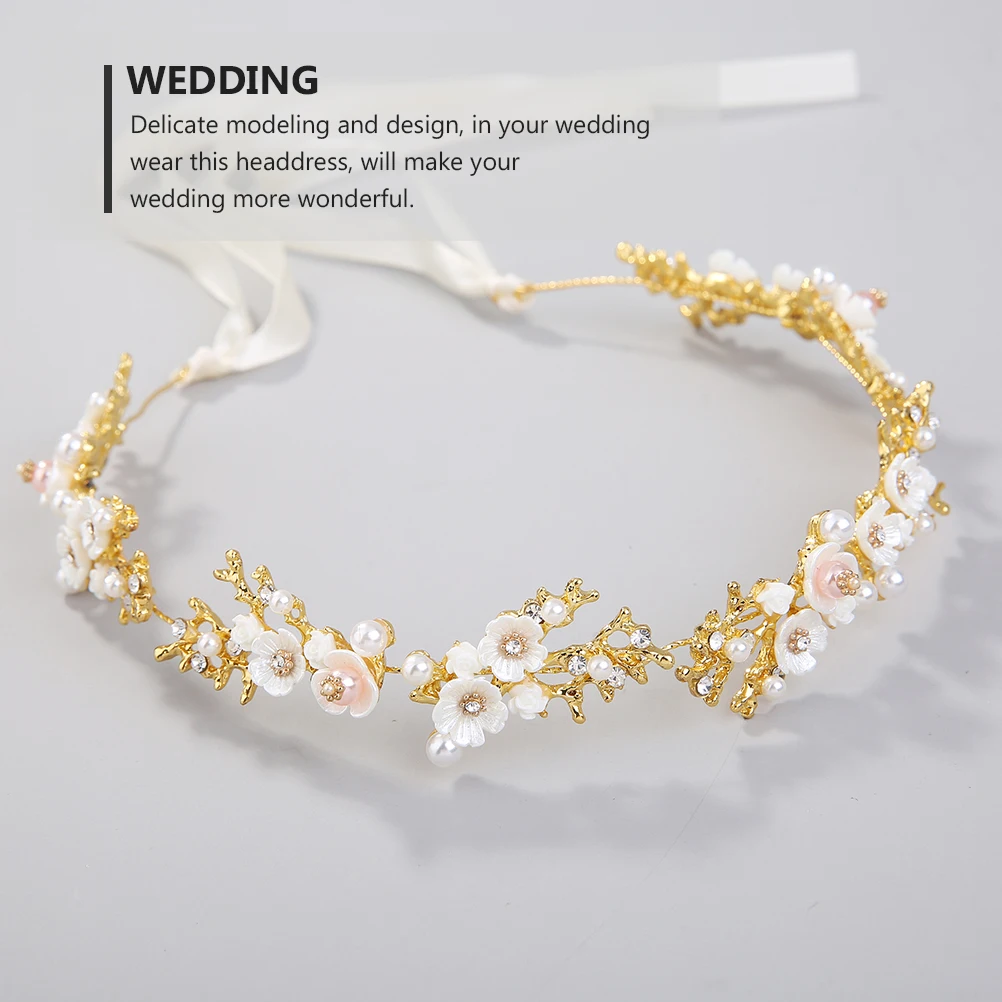 Flower Headb Pearl Decorations Bridal Headdress Headwear Golden Wreath Bridesmaid Hair Accessories Wedding Party Beautiful
Flower Headb Pearl Decorations Bridal Headdress Headwear Golden Wreath Bridesmaid Hair Accessories Wedding Party Beautiful